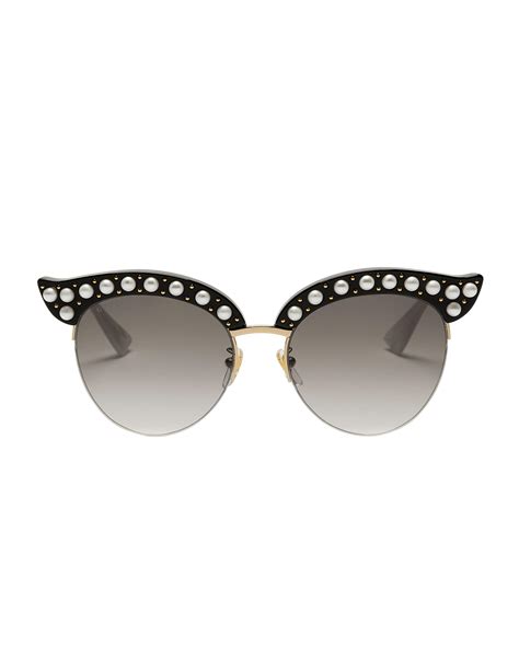 gucci cat eye pearl sunglasses|best designer cat eye sunglasses.